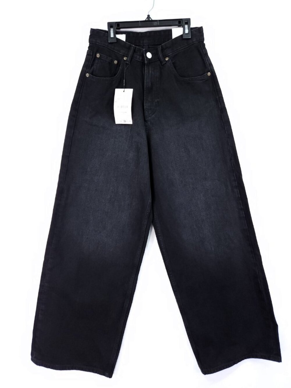 Zara Extra Baggy Wide Leg Black Jeans Size 28x30 Full Length Slouchy